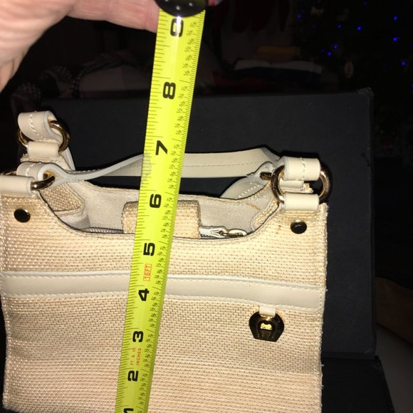 Vintage Rare Mini Estinne Aigner Woven Straw Purse with Leather Trim from the 80 - Picture 11 of 12